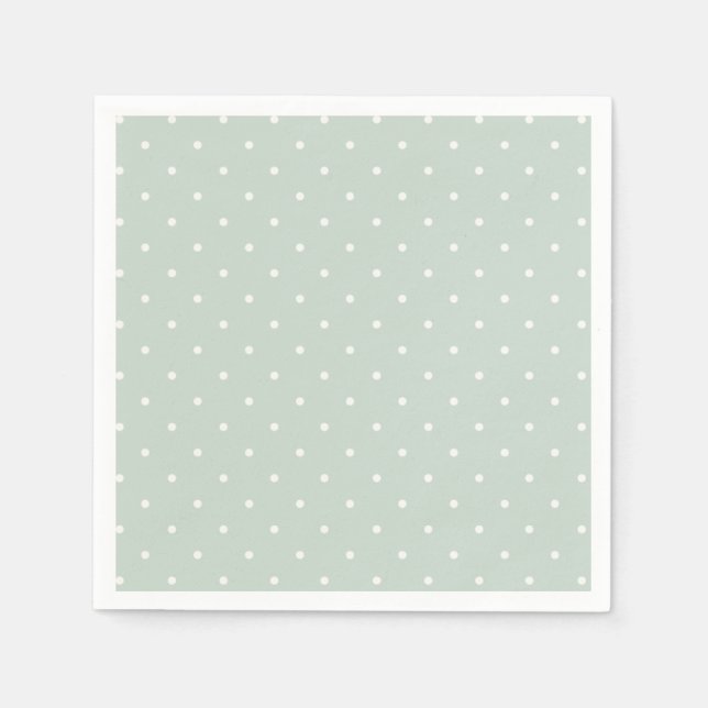 Spring Polka Dots Micro | Muted Sage Napkin (Front)