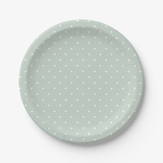 Spring Polka Dots Micro | Muted Sage Paper Plate