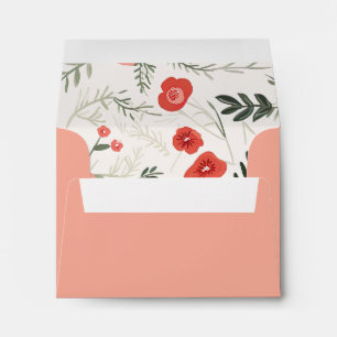 Spring Poppies Peach Invitation Response Envelope
