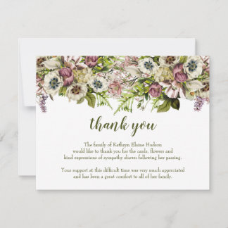 Spring Poppies Thank You For Your Sympathy Card