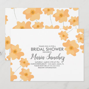 Spring Poppies Yellow Floral Bridal Shower Invitation