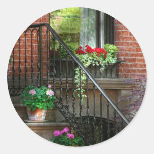 Spring - Porch - Hoboken in Spring Classic Round Sticker