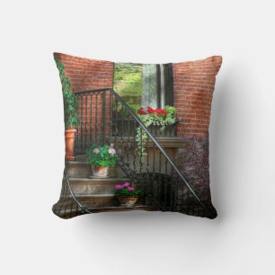 Spring - Porch - Hoboken in Spring Throw Pillow