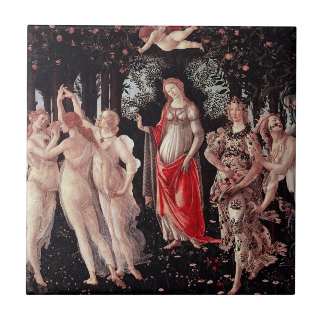 Spring Primavera Sandro Botticelli Renaissance Tile (Front)