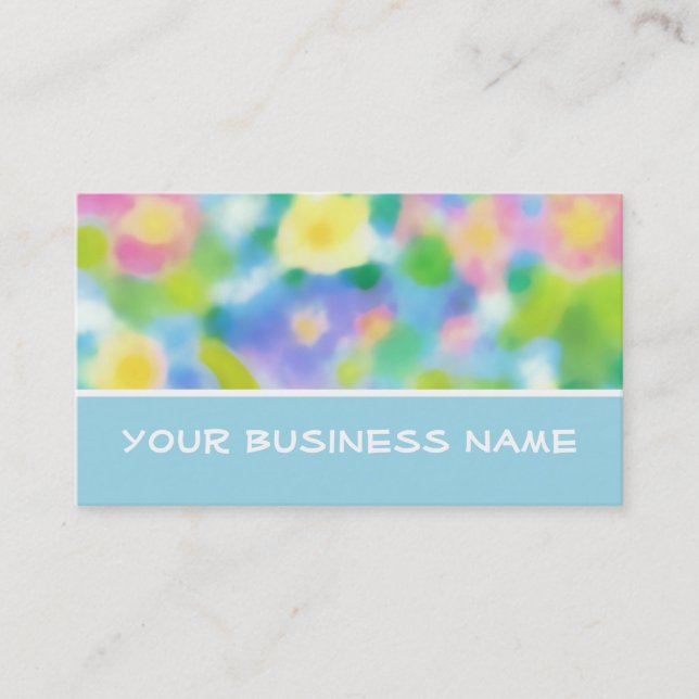 Spring Primroses Business Card to Customize (Front)