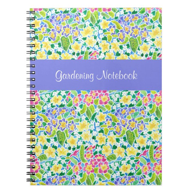 Spring Primroses Carnet de jardinage personnalisab (Devant)