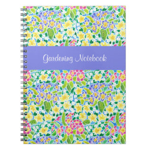 Spring Primroses Customizable Gardening Notebook