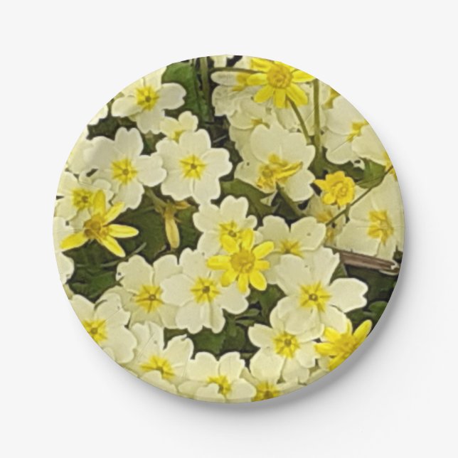 Spring Primroses Paper Plate (Front)