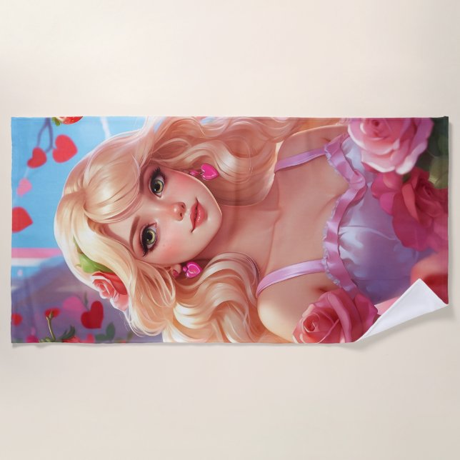 Spring princess  beach towel (Front)