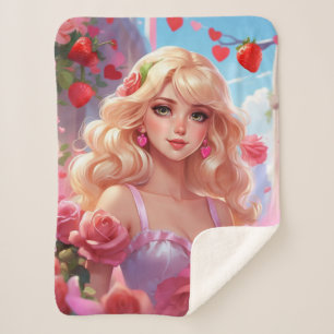 Spring princess  sherpa blanket