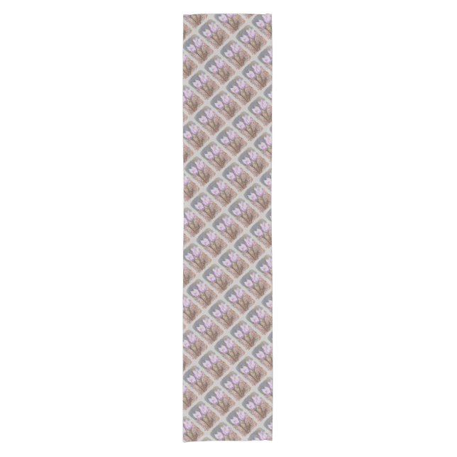 SPRING PURPLE CROCUSES SHORT TABLE RUNNER (Front)