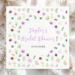 Spring Purple Floral Bridal Shower Napkin<br><div class="desc">This beautiful and elegant napkin features watercolor purple flowers and foliage. The text combines handwritten script and serif fonts for a stylish and modern look. This is perfect for a spring rustic bridal shower.</div>