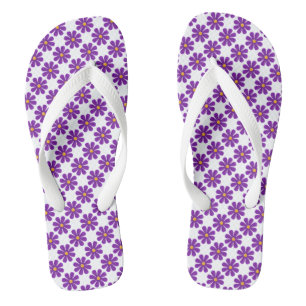 Spring purple flowers flip flops