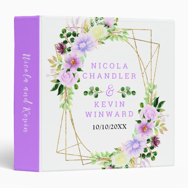 Spring Purple Flowers with Foliage Binder (Front/Spine)