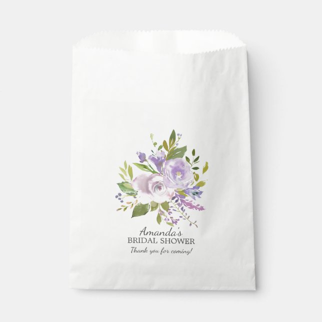 Spring Purple Lavender Floral Shower Favour Bags (Front)