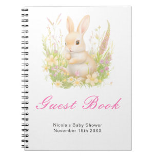 Spring Rabbit Baby Shower Guest Book