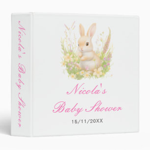 Spring Rabbit Baby Shower Photo Album Binder