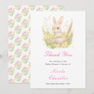 Spring Rabbit Baby Shower Thank You Card
