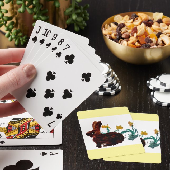 Spring Rabbit Daffodils Playing Cards (In Situ)
