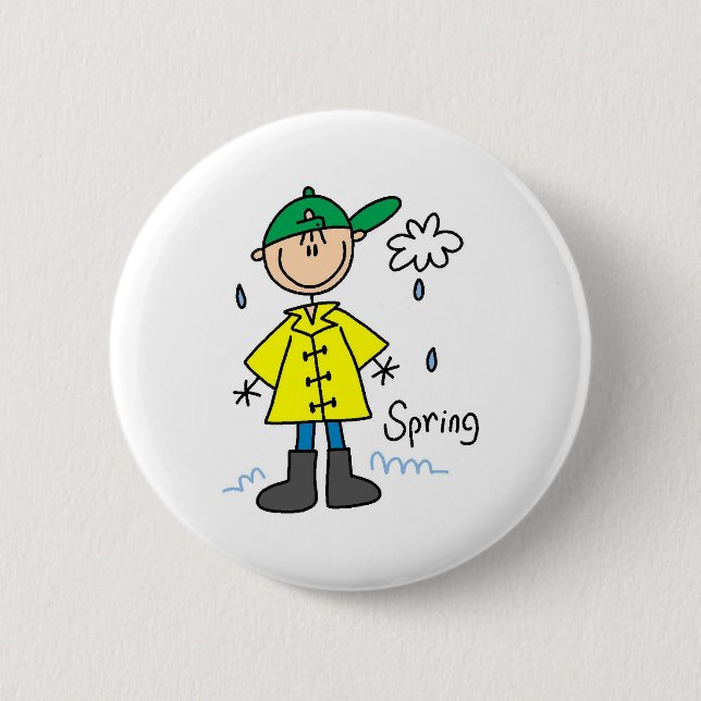 Spring Rain  2 Inch Round Button (Front)