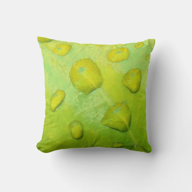 Spring Rain Abstract Throw Pillow (Front)