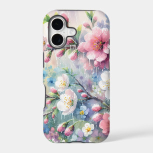 Spring Rain Blossom Watercolor Cottagecore