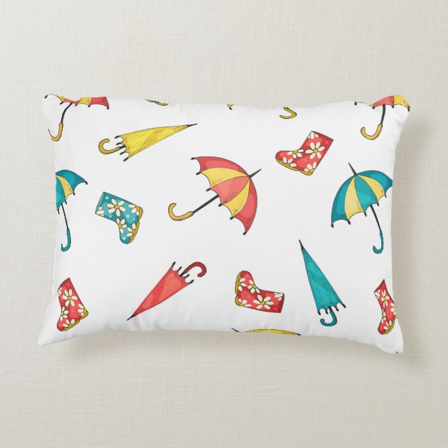 Spring Rain I Decorative Pillow (Back)