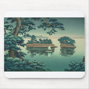 Spring Rain, Matsushima Japanese Waterscape Art Mouse Pad