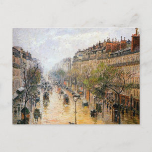 Spring rain on Montmartre  by Camille Pissarro Postcard