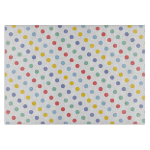 Spring Rainbow Polka Dot Pattern Cutting Board