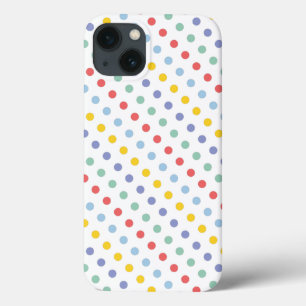 Spring Rainbow Polka Dot Pattern iPad Air Case. iPhone 13 Case