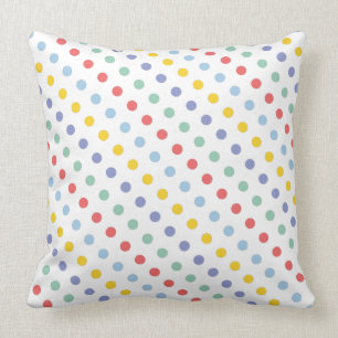 Spring Rainbow Polka Dot Pattern Pillow
