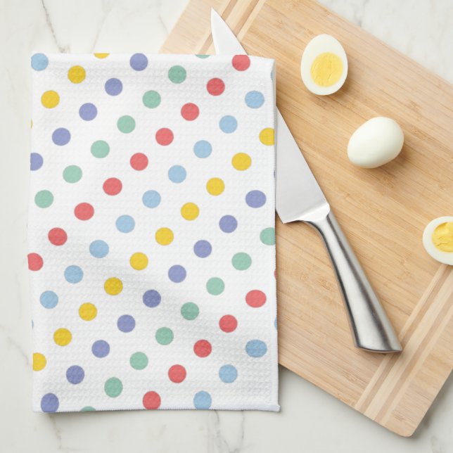 Spring Rainbow Polka Dot Pattern Towel (Quarter Fold)