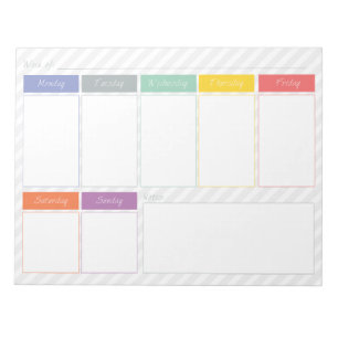 Spring Rainbow Weekly Planner Tear Off Notepad