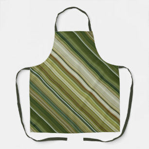 Spring Rains Cream, Tan, and Olive Green Stripe Apron