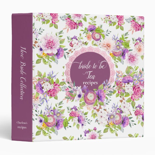 Spring Ranunculus and Rose Bride to Be Binder (Front/Spine)