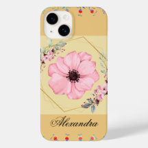 Spring Rebirth, Orange Graphic Art, Pink Flower