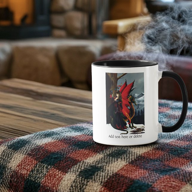 Spring Red Fairy Dragon Mother Nature Fantasy Mug (Creator Uploaded)