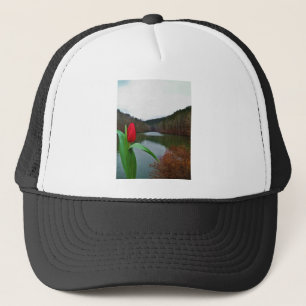 Spring Red Tulip at Lake Arrowhead Trucker Hat