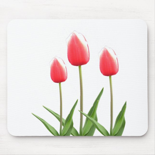 Spring red tulip flowers mouse pad (Front)