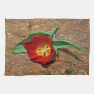 Spring Red Tulip Kitchen Towel