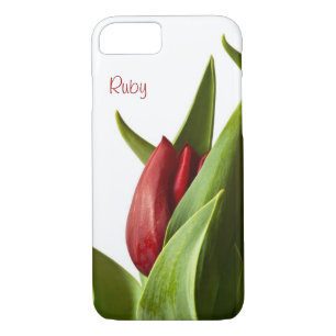 Spring Red Tulip Photo - Text Template Case-Mate iPhone Case