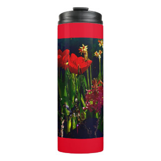 Spring Red Tulips Water Bottle