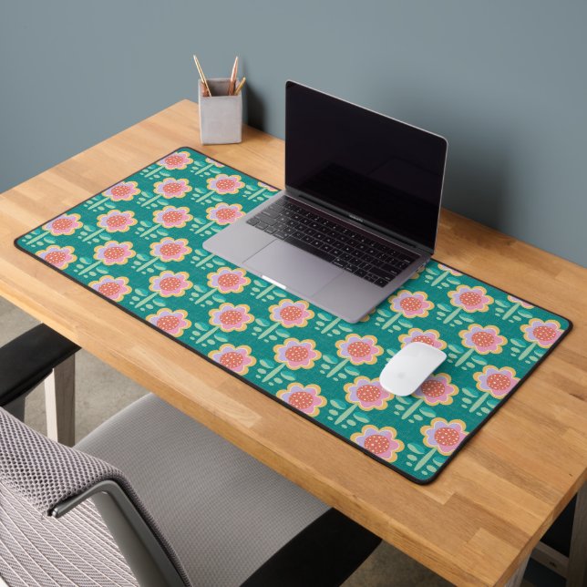 Spring Retro Flower Desk Mat (Office 2)