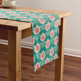 Spring Retro Flower Short Table Runner