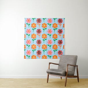 Spring retro flowers tapestry