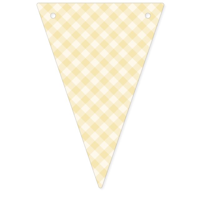 Spring Retro Gingham | Buttercream Bunting Flags (Sixteenth Flag)
