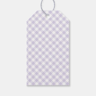 Spring Retro Gingham Dusty Lavender Gift Tags
