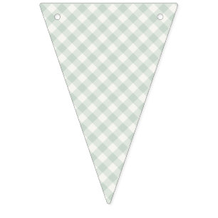 Spring Retro Gingham Muted Sage Bunting Flags