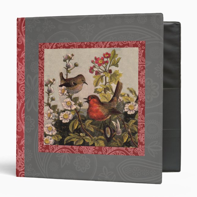 Spring Robin Birds Red Birding Binder (Front/Inside)